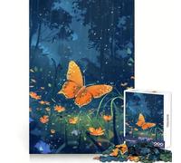 Puzzle "Danza nella foresta delle farfalle" da 1000 pezzi per adulti, ideale come regalo, per un allenamento mentale, una fuga rilassante, dimensioni perfette, un pensiero natalizio (50x75cm)