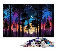 Puzzle d'arte con intelligenza artificiale Luna e foresta 1000 pezzi per adulti gioco educativo sfida giocattolo regali di Babbo Natale segreto (dimensioni 75x50 cm)