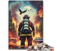 Puzzle d'arte dei pompieri per adolescenti, gioco educativo, sfida, decorazione da parete, regali unici per compleanno e Natale (38X52cm)