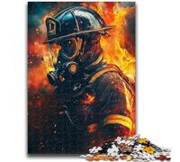 Puzzle d'arte dei pompieri per adolescenti, puzzle da 1000 pezzi, giocattolo educativo ideale come regalo per tutta la famiglia (38x26cm)