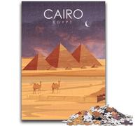 Puzzle d'arte delle piramidi del Cairo in Egitto per adulti 1000 pezzi, giocattoli, giochi educativi, regali di Babbo Natale segreto antistress per bambini dai 14 anni in su, 1000 pezzi (26x38cm)