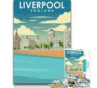 Puzzle d'arte di Liverpool, Inghilterra, per adulti e ragazzi, 1000 pezzi, giocattolo educativo intellettuale decomprimente, ottimi regali e giocattoli, 50x75cm