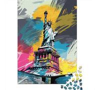 Puzzle d'arte Statua della Libertà per adulti Puzzle da 1000 pezzi per adolescenti dai 12 anni in su Regali per la vigilia di Natale 1000 pezzi (38x26 cm)