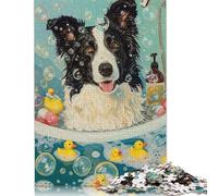 Puzzle decompressivo a forma di cane Border Collie, in cartone riciclato al 100%, per adulti e adolescenti, regalo per la festa del papà, 1000 pezzi (26x38 cm)