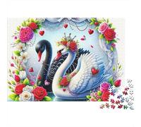 Puzzle decorativo a forma di cigno,uccelli acquatici,1000 pezzi,cartone,robusto,liscio,per momenti di tranquillità,hobby,viaggi,vacanze,per adulti,coppie,principianti,52x38cm/1000 pezzi