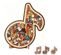 Puzzle decorativo a forma di nota musicale, puzzle 3D in legno a forma di nota, decorazione creativa a forma di strumento musicale, per amanti della musica, insegnanti e musicisti (A)