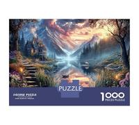 Puzzle decorativo da 1000 pezzi Paesaggio Fantastico Brumoso per ragazzi, aurora boreale vibrante, gioco educativo per adulti e bambini dai 12 anni in su, 38x26cm