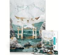 Puzzle decorativo verde e oro a tema natura per ragazzi, 1000 pezzi, per rafforzare la memoria, alleviare la tensione, bordi lisci, sorpresa natalizia (50x75cm)