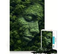 Puzzle decorativo "Volto di donna nella foresta" per ragazzi,1000 pezzi,gioco stimolante per la mente,pezzi senza sbavature,taglio netto,facile da imparare,divertimento per tutta la famiglia (38x26cm)
