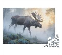 Puzzle Deer A 1000 Pezzi, Puzzle Misty Forest Adulti, Gioco Diabilità Impossibile Gioco Intellettivo Familiare Arredamento Domestico 1000pcs (75x50cm)