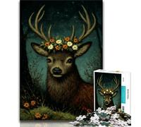 Puzzle Deer Art da 1000 pezzi per adulti, gioco per famiglie, antistress, sfida difficile, regali di Babbo Natale segreto, 38x26cm
