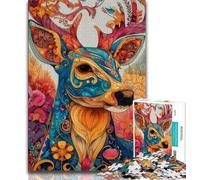 Puzzle Deer Art per adolescenti, puzzle da 1000 pezzi, giochi divertenti, ogni pezzo è unico - gioco divertente e stimolante per tutta la famiglia (38x26cm)