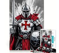 Puzzle dei Cavalieri Templari da 1000 pezzi per ragazzi, gioco di logica, momento di relax, bordo di qualità, regalo perfetto 38x52cm