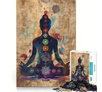 Puzzle dei chakra ad acquerello,1000 pezzi,gioco di concentrazione mentale,design a incastro preciso,sfida interattiva per il cervello per la casa (50x75cm)