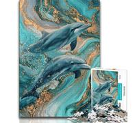 Puzzle dei delfini per adolescenti, puzzle da 1000 pezzi, aiuta il cervello a esercitare i giocattoli avvincenti per coltivare la pazienza, un'opera d'arte (50x75cm)