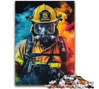 Puzzle dei pompieri per adolescenti, antistress per ammazzare il tempo in casa con poster abbinato e foglio di quiz (38X52cm)
