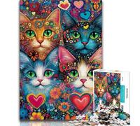 Puzzle dei Quattro Gatti per Adolescenti da 1000 Pezzi, Aiuta il Cervello a Esercitare i Giocattoli Avvincenti per Coltivare la Pazienza Gioco di Sfida Unico (75x50cm)