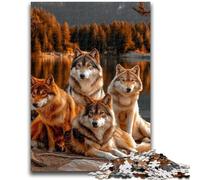 Puzzle dei Quattro Lupi per Adolescenti, Puzzle da 1000 Pezzi, Giocattolo Educativo Ideale come Regalo per Tutta la Famiglia (38x26cm)