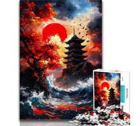 Puzzle dei templi giapponesi per adulti e ragazzi, puzzle da 1000 pezzi, giocattoli da gioco stimolanti, ogni pezzo è unico, gioco stimolante e divertente per tutta la famiglia, 50x75cm