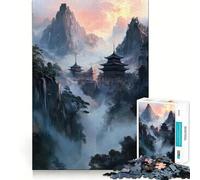 Puzzle dei templi in cima alle montagne per adolescenti, 1000 pezzi, rompicapo, antistress, taglio di alta qualità, (38x26cm)