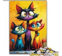 Puzzle dei tre gatti per adulti e adolescenti, adatto a bambini dai 14 anni in su Divertimento in famiglia È ideale come regalo per tutta la famiglia (50x75cm)