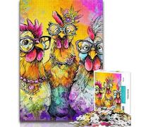 Puzzle dei tre polli per adolescenti, puzzle da 1000 pezzi, giocattoli da gioco, ogni pezzo è unico - gioco divertente e stimolante per tutta la famiglia (38x26cm)