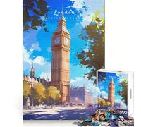Puzzle del Big Ben di Londra per ragazzi, 1000 pezzi, stimolante per la memoria, rilassante e piacevole, con taglio netto, (38x26cm)