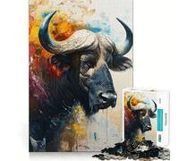 Puzzle del Bufalo d'Acqua Sacro da 1000 pezzi per adolescenti, gioco di logica stimolante, attività per la casa, bordi trasparenti, regalo prezioso 50x75cm