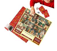 Puzzle Del Calendario Avvento Di Natale,1000 Pezzi Decorazione Natalizia Con Pupazzo Di Neve E Babbo Natale | Puzzle Per Le Feste Invernali 'Avvento E Di | per Famiglia Amici Donne Uomini