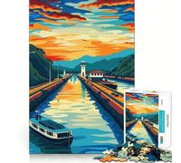 Puzzle del Canale di Panama da 1000 pezzi per ragazzi, gioco di logica chiaro, leggero e rilassante, taglio perfetto, regalo di cuore (50x75cm)