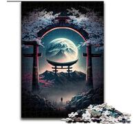 Puzzle del cancello Torii giapponese per adulti e ragazzi, 1000 pezzi, attività per famiglie con poster abbinato e foglio di quiz per età 14+ (50x75cm)