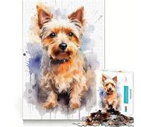 Puzzle del cane Yorkshire Terrier per ragazzi,1000 pezzi,gioco stimolante per la mente,pezzi senza sbavature,taglio netto,facile da imparare,divertimento per tutta la famiglia (38x26cm)
