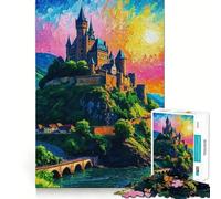 Puzzle del Castello della Valle del Reno per ragazzi, 1000 pezzi, stimola la memoria, allevia la tensione, con bordi precisi, opera d'arte (38x52cm)