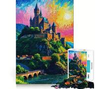 Puzzle del Castello della Valle del Reno per ragazzi, 1000 pezzi, stimola la memoria, rilassante e divertente, taglio di alta qualità, regalo elegante (50x75cm)
