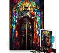 Puzzle del cavaliere in vetro colorato, 1000 pezzi per adulti, stimola la memoria, rilassa la mente, bordi precisi, lista dei desideri di Babbo Natale 38x52cm