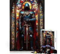 Puzzle del cavaliere in vetro colorato da 1000 pezzi per adolescenti, ideale per rafforzare la memoria, per un'esperienza rilassante e di qualità, perfetto come regalo di Babbo Natale 50x75cm