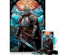 Puzzle del cavaliere in vetro colorato per ragazzi, 1000 pezzi, gioco di logica chiaro, divertimento tranquillo, taglio perfetto, calda sorpresa 50x75cm