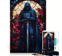 Puzzle del cavaliere in vetro colorato per ragazzi, 1000 pezzi, gioco di logica chiaro, divertimento tranquillo, taglio perfetto, calda sorpresa 38x26cm