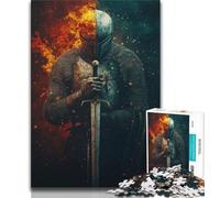 Puzzle del Cavaliere Magico per Adulti e Adolescenti, 1000 pezzi, difficili da completare ma divertenti e umoristici, con poster abbinato e foglio di quiz (38x26cm)