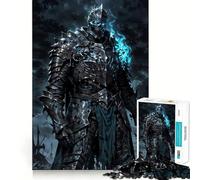Puzzle del Cavaliere Non Morto con Fiamme Blu per Adolescenti,1000 Pezzi,Gioco Stimolante per la Mente,Montaggio Sicuro e Sicuro,Attività di Legami per i Cari (50x75cm)