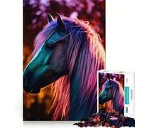 Puzzle del cavallo arcobaleno da 1000 pezzi per adulti, gioco intelligente, divertimento per tutta la famiglia, taglio preciso, opera d'arte (38x26cm)
