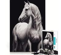 Puzzle del Cavallo Bianco da 1000 pezzi,gioco di abilità mentale,incastro stabile,parti che non si spostano,passatempo divertente per i lunghi weekend (50x75cm)