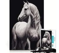 Puzzle del Cavallo Bianco da 1000 pezzi,ideale per stimolare la concentrazione,con taglio laser per un incastro perfetto e un'attività divertente da fare insieme ai propri cari (38x52cm)