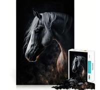 Puzzle del cavallo bianco triste per adolescenti, 1000 pezzi, gioco per allenare la mente, rilassante, artistico, da assemblare, (38x52cm)