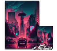 Puzzle del centro di Seattle per adulti, 1000 pezzi, perfetti per riunioni di famiglia, compleanni, feste, 50x75CM/19,68x29,52 pollici.