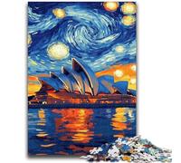Puzzle del cielo notturno del Teatro dell'Opera di Sydney per adolescenti, 1000 pezzi, antistress, per trascorrere il tempo libero a casa, interazione genitore-figlio, 50x75cm
