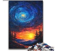 Puzzle del cielo notturno di Van Gogh per adolescenti 2000, giocattoli educativi per l'apprendimento, giochi per famiglie con poster abbinato e foglio di quiz (70x100cm)