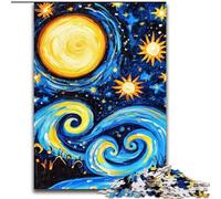Puzzle del cielo notturno di Van Gogh per adulti e adolescenti, interessante strumento per ridurre lo stress e favorire l'interazione genitore-figlio (50x75cm)