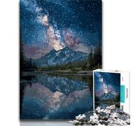 Puzzle del cielo notturno per adolescenti, puzzle da 1000 pezzi, antistress, per ammazzare il tempo in casa, con poster abbinato e foglio di quiz (50x75cm)