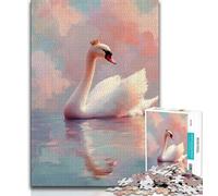 Puzzle del cigno bianco per adulti e adolescenti, puzzle da 1000 pezzi, giocattoli, giochi educativi, antistress, lista dei desideri con Babbo Natale (50x75cm)